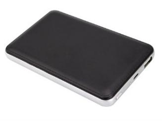 LogiLink® Mobiler Zusatzakku in Lederoptik, 8000 mAh, Schwarz, 1x USB-Port 