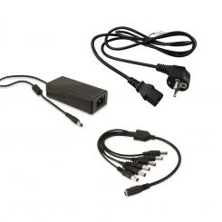 Steckernetzteil 5A, DC 12V, bis zu 4 Kameras mit 4-Fach Verteiler und Kaltgerätekabel 