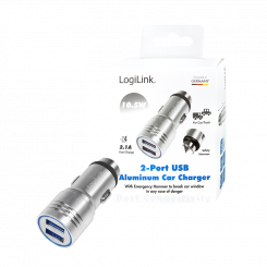 USB Kfz Ladeadapter mit integriertem Nothammer, 10,5W  