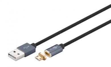 USB Datenkabel mit magnetischem Micro-USB Adapter Black 