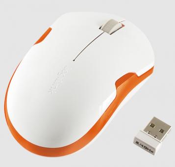 LogiLink® Kabellose optische 2.4 GHz Maus, 1200 dpi, Weiß/Orange 