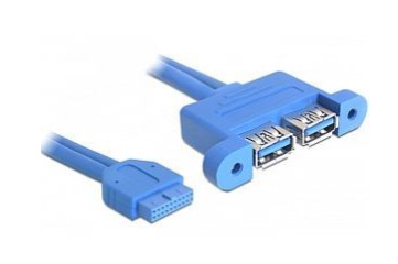 USB Kabel Delock USB3.0 Pinheader Bu -> 2xUSB 3.0 A Bu neben 